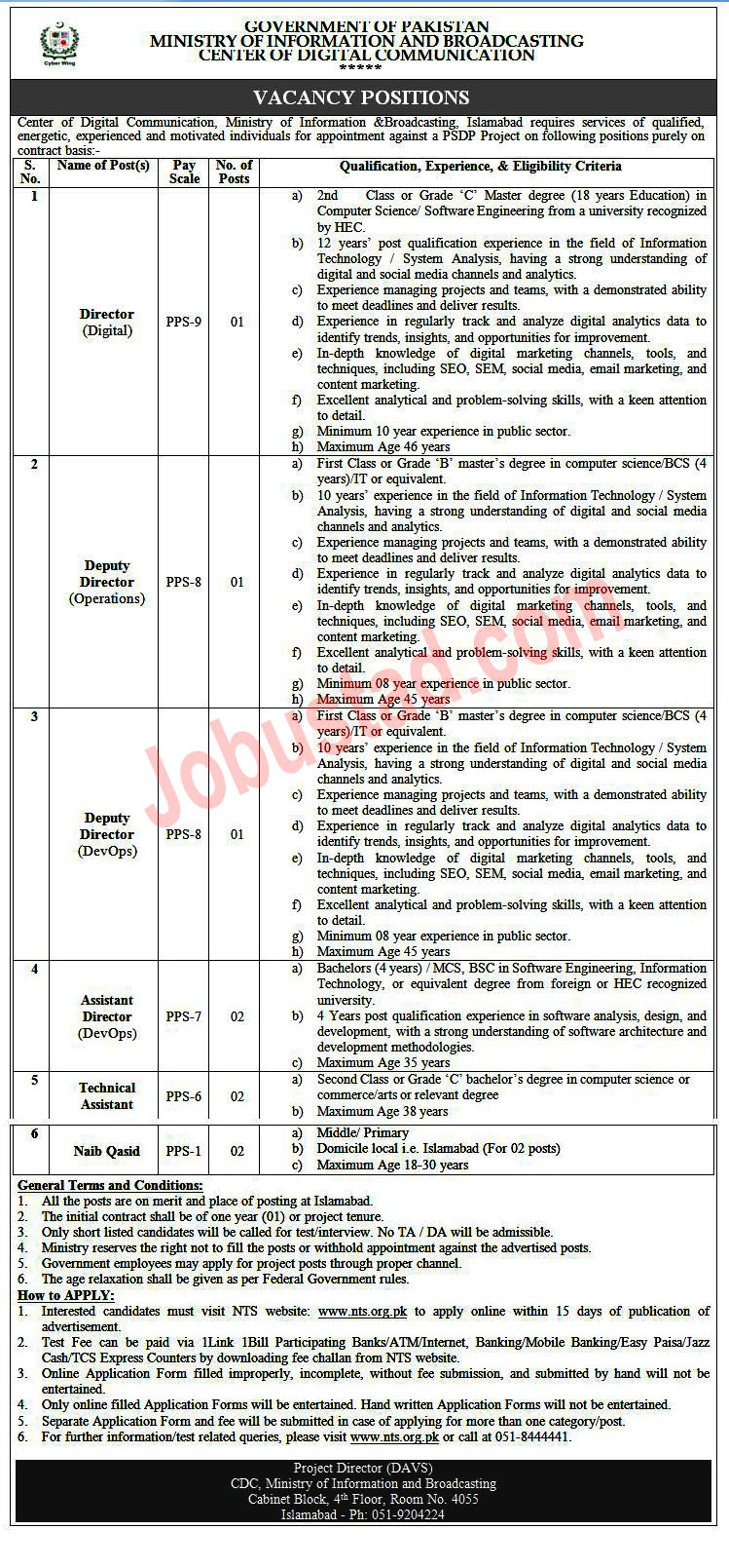 Jobs Announced At The Ministry OF Information and Broadcasting September 2024